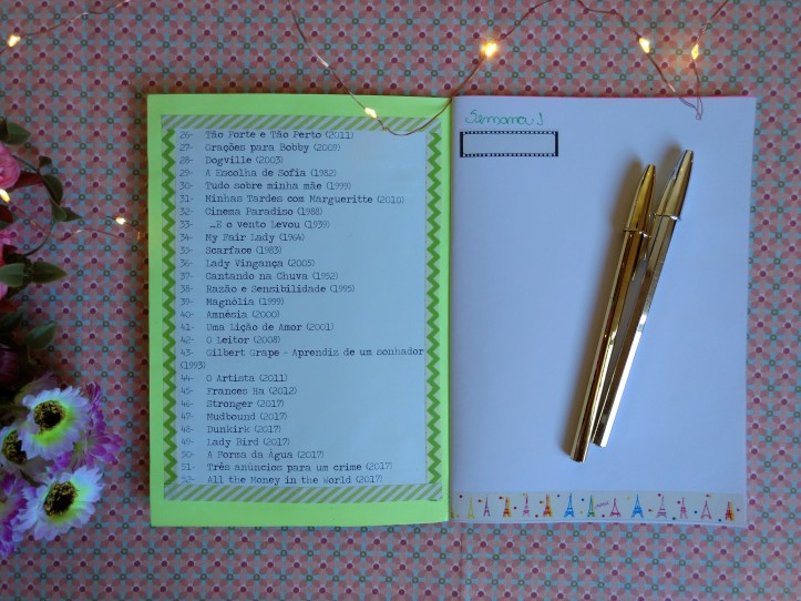 52 filmes para 2018 caderno verso